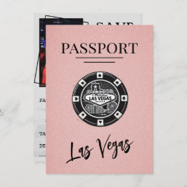 Reserva La Fecha Pink Las Vegas Passport Save the Date