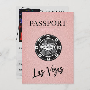 Reserva La Fecha Pink Las Vegas Passport Save the Date