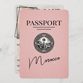 Reserva La Fecha Pink Morocco Passport Save the Date