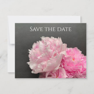 Reserva La Fecha Pink peonies con espacio de texto