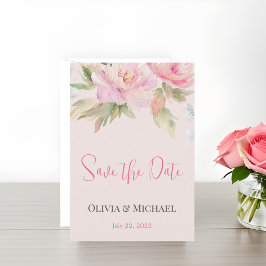 Reserva La Fecha Pink peony Watercolor Wedding Save The Date