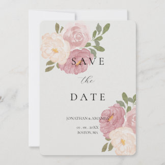 Reserva La Fecha Pink Rose Wedding Save The Date