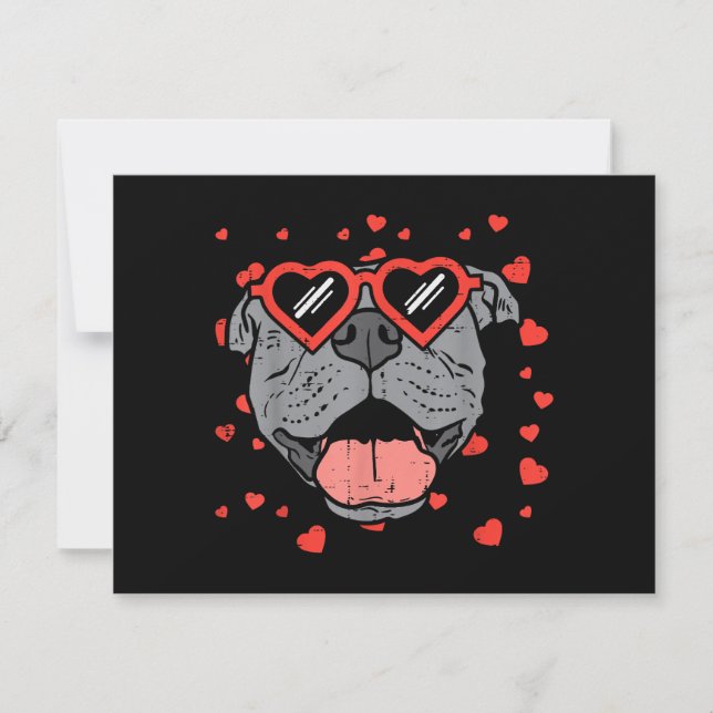 Reserva La Fecha Pitbull Face Glasses Día de San Valentín Mascota P (Anverso)