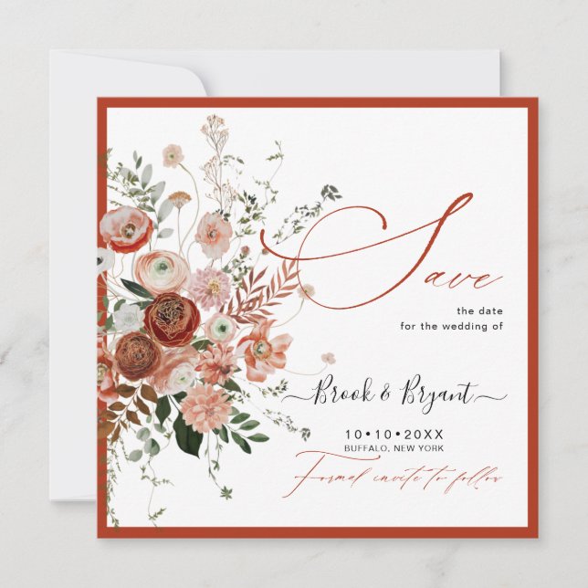 Reserva La Fecha PixDezines Amor de Otoño Guardar la Fecha (Anverso)