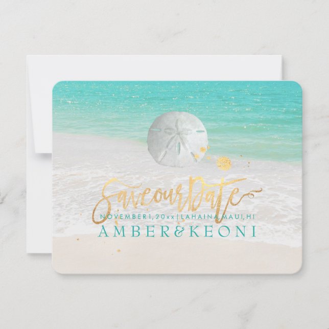 Reserva La Fecha PixDezines Beach/Ocean/Starfish/Save the Date (Anverso)