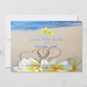 Reserva La Fecha PixDezines Corazones+Plumeria en la arena