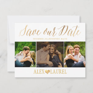 Reserva La Fecha PixDezines Faux Gold Confetti/Heart/Save Date