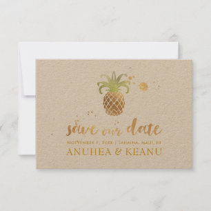 Reserva La Fecha PixDezines Faux Gold Pineapple Brushscript Font