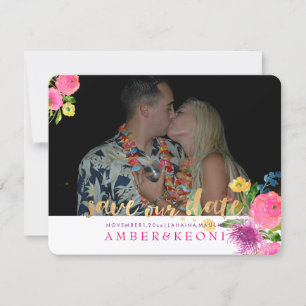 Reserva La Fecha PixDezines Floral Watercolor/Guardar nuestra fecha