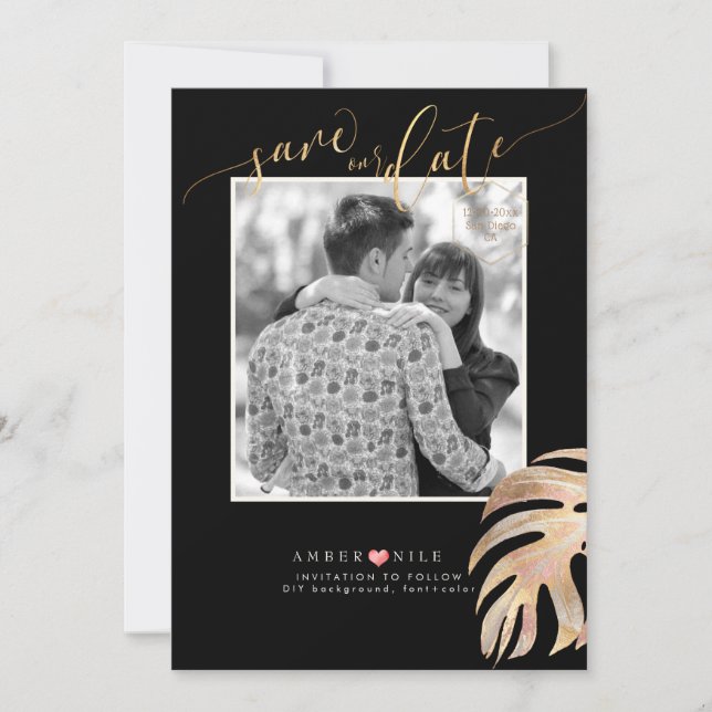 Reserva La Fecha PixDezines Guardar fecha/Amor botánico (Anverso)