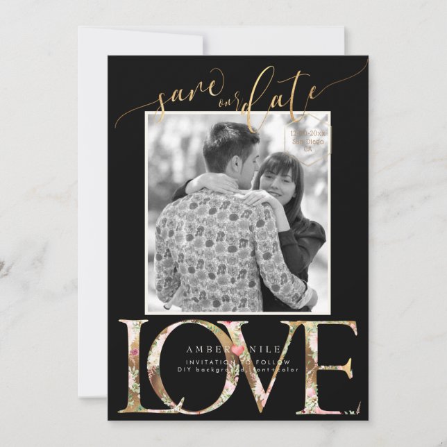 Reserva La Fecha PixDezines Guardar fecha/Amor botánico (Anverso)