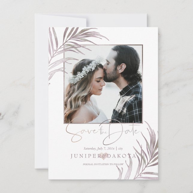 Reserva La Fecha PixDezines MAUVE PALMS GUARDAR LA FECHA (Anverso)