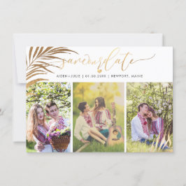 Reserva La Fecha PixDezines Palm Fronds Faux Gold Modern Script