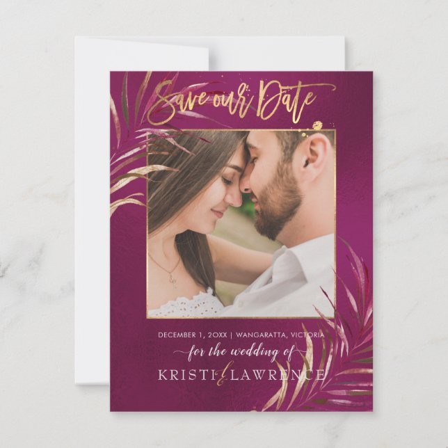 Reserva La Fecha PixDezines Palmas de Borgoña/Foto para guardar nue (Anverso)