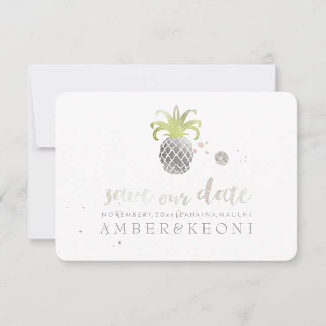 Reserva La Fecha PixDezines Piña Falsa de Plata/save our date (Anverso)
