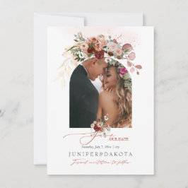 Reserva La Fecha PixDezines Watercolor Marsala Red Otumn Love Save