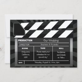 Reserva La Fecha Pizarra de Aplaudir de Cine Personalizada Hollywoo