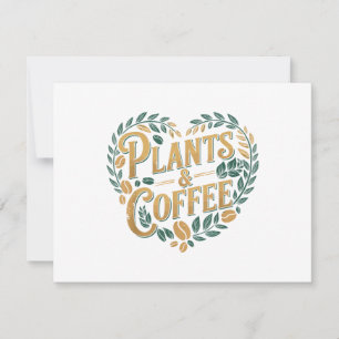 Reserva La Fecha Plantas y café divertido jardinería amante de las