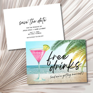 Reserva La Fecha Playa Tropical Boda Divertida Guardar la Fecha