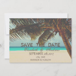 Reserva La Fecha Playa, Tropical, Palm Wedding Salva la fecha