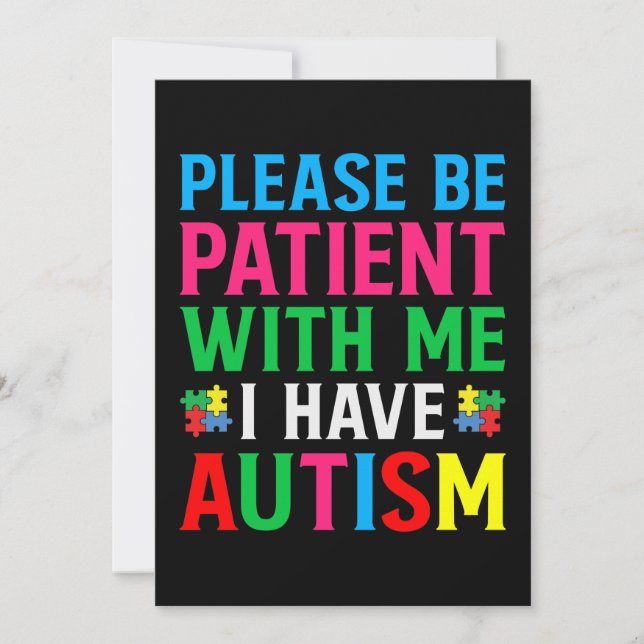 Reserva La Fecha Please Be Patient With Me I Have Autism (Anverso)