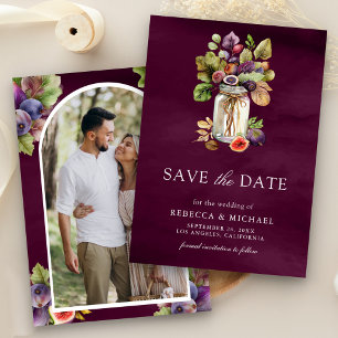 Reserva La Fecha Plum Purple Fig Mason Jar Photo Boda