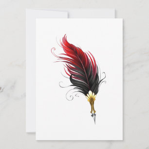 Reserva La Fecha Pluma de plumas rojas con nido de oro