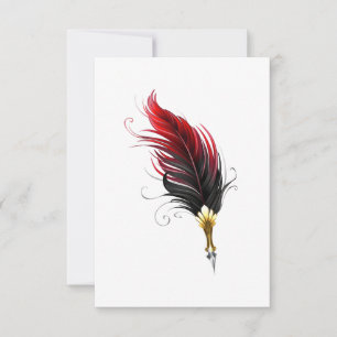 Reserva La Fecha Pluma de plumas rojas con nido de oro