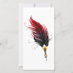 Reserva La Fecha Pluma de plumas rojas con nido de oro