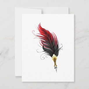 Reserva La Fecha Pluma de plumas rojas con nido de oro