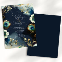 Plumas de Pavo Real Celestiales Boda Elegante