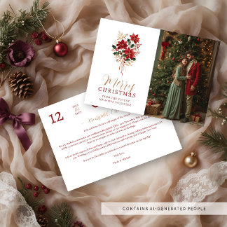 Reserva La Fecha Poinsettia de Navidad Boda de Invierno Foto TLW26