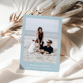 Reserva La Fecha Polvo Azul Elegante texto y foto | BODA