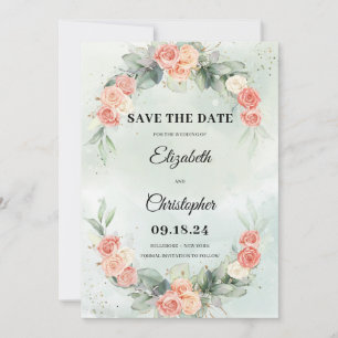Reserva La Fecha Polvo Rosa Floral Wreath Eucalyptus Greenerenerati