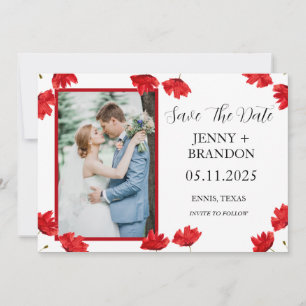 Reserva La Fecha Poppies Elegant Moderno Rojo Poppy Floral Photo