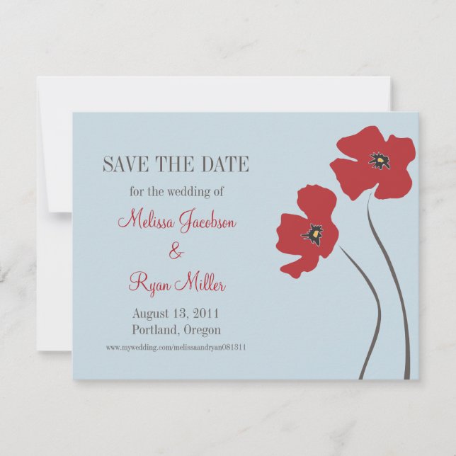 Reserva La Fecha Poppies Guardar la fecha (Anverso)