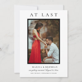 Reserva La Fecha Por fin elegante foto en blanco y negro