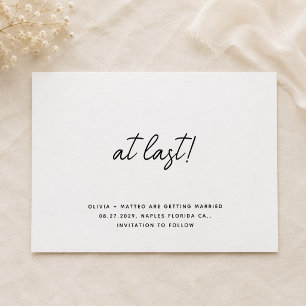Reserva La Fecha Por fin Save the Date de boda con letra clásica