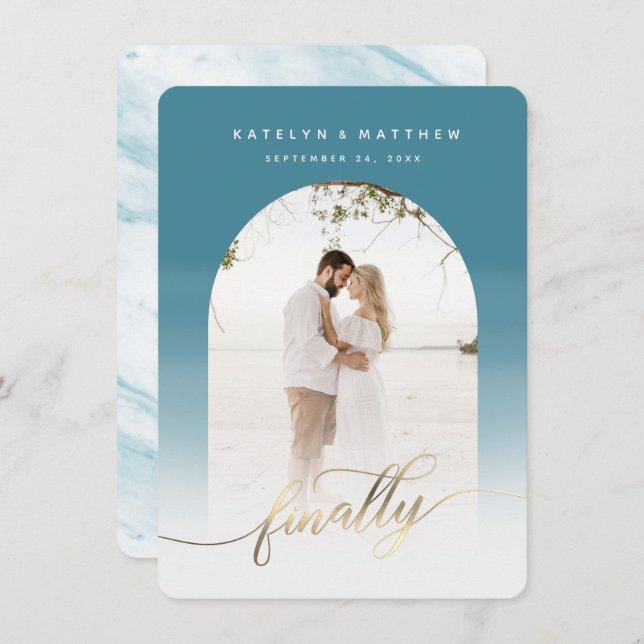 Reserva La Fecha Por último, el arco de la cascada Gold Script enma (Anverso / Reverso)