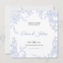 Porcelain Meadow Chinoiserie Boda Save the Date