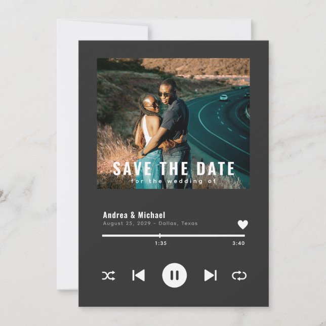 Reserva La Fecha Portada de Álbum de Música Personalizada Foto Crea (Anverso)