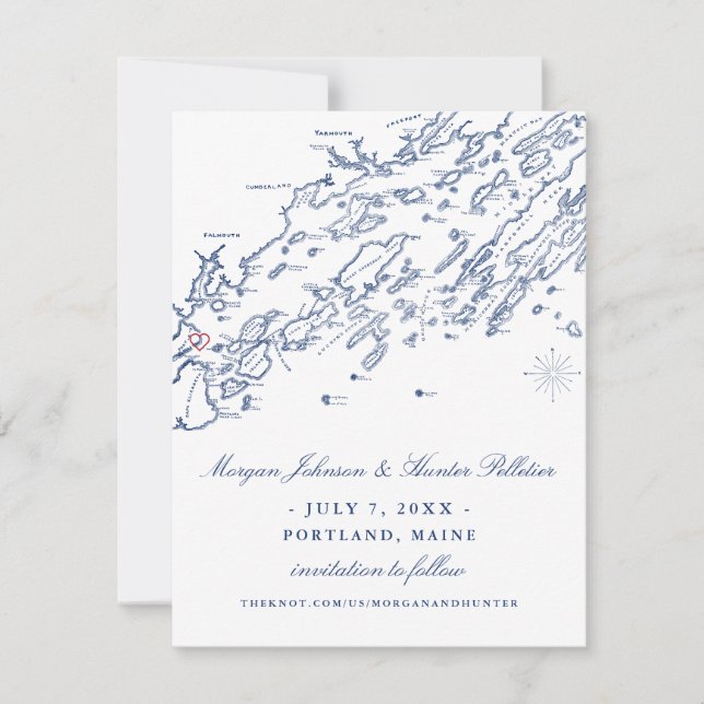 Reserva La Fecha Portland Maine Guardar la fecha (Anverso)