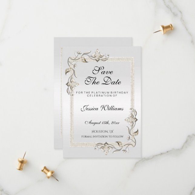 Reserva La Fecha Posh 70 Aniversario Platinum (Anverso/Reverso In Situ)