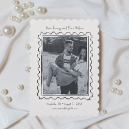 Reserva La Fecha Postage Stamp Hand Drawn Save The Date Card