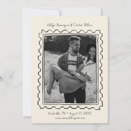 Reserva La Fecha Postage Stamp Hand Drawn Save The Date Card