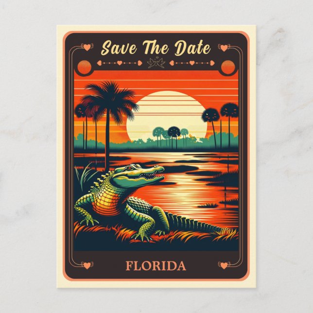 Reserva la fecha | Postal de invitación de Florida (Anverso)