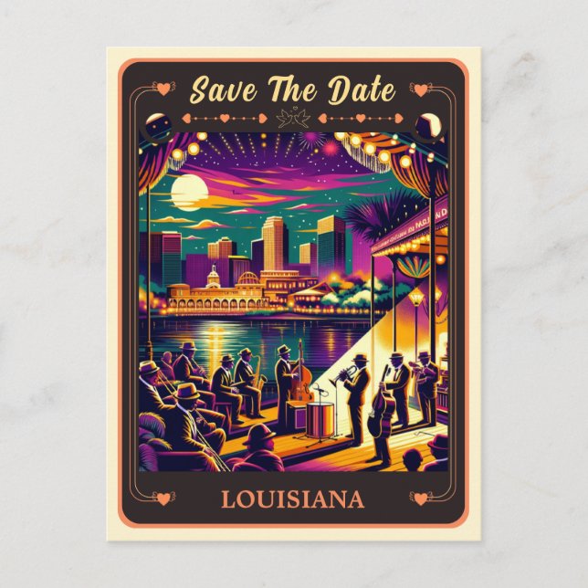 Reserva la fecha | Postal de invitación de Luisian (Anverso)