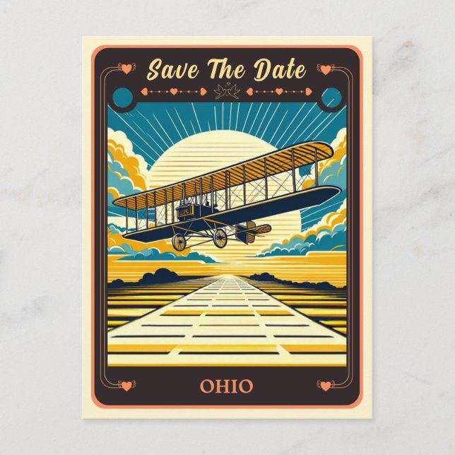 Reserva la fecha | Postal de invitación de Ohio (Anverso)