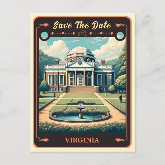 Reserva la fecha | Postal invitativa de Virginia (Anverso)