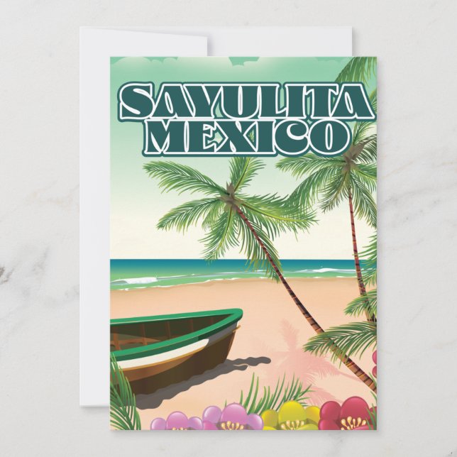 Reserva La Fecha Póster de la playa Sayulita México (Anverso)